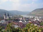 Blick von der Burg Klopp ber Bingen zum Museturm.