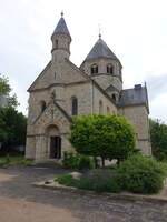 Growinternheim, evangelische Kirche, im Volksmund Selztaldom genannt, erbaut 1888 im neuromanischen Stil (14.06.2020)