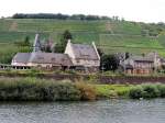 Bahnhof von WINNINGEN liegt inmitten von Weinbergen, und entlang der Mosel; 120828