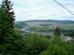 Saarburg, Ausblick vom Sessellift zum Warsberg, hoch ber Saarburg, Mai 2005