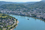 Boppard (Rhein-Hunsrck-Kreis) und links Filsen (Rhein-Lahn-Kreis) am Rhein - 23.08.2016