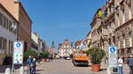 Blick in  die Maximillianstrasse in Speyer vom Domplatz aus am 19.