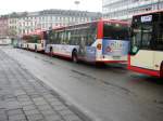 Der Busbahnhof in Trier, direckt vor dem Trierer Hauptbahnhof.