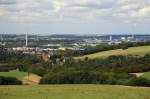 Blick vom Harthauer Berg ber Harthau und Altchemnitz hinweg zur Chemnitzer Innenstadt.