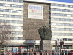 Karl Marx Bste im Zentrum von Chemnitz am 01.