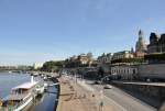 Dresden, Anlegestelle der Raddampferflotte und Brhlsche Terrasse, 31.08.2009