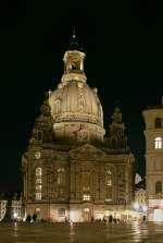 Die Frauenkirche in der Nacht.