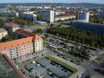 Dresden, Blick vom Rathausturm auf den Pirnaischen Platz und den Stadtteil Johannstadt, Juni 2010