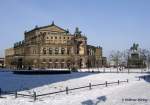 Semperoper und Reiterstandbild Knig Johann - Dresden, 06.02.2006  