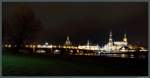 Die Altstadt von Dresden mit Augustusbrcke, Frauenkirche, Hofkirche und Residenzschloss.