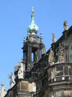 Turm und obere Galerie der Hofkirche; Dresden, 26.08.2007