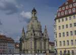 Die Dresdner Frauenkirche am 26.7.14 vom Neumarkt her gesehen