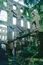 Hausruine an der Frauenkirche in Dresden.