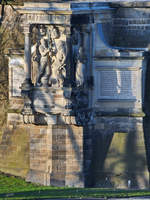 Das Moritzmonument an der Auenmauer der Jungfernbastei in Dresden.