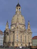 Die Frauenkirche Dresden im Februar 2008.