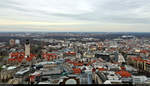 Blick auf die Stadt Leipzig in westlicher Richtung.