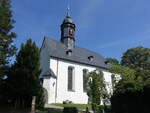 Raschau, barocke evangelische Allerheiligenkirche, erbaut 1698 (19.08.2023)