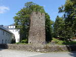 Tannenberg, Paklausenturm mit dreiseitigem Wassergraben, erbaut im 12.