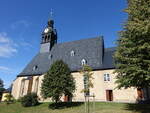 Groolbersdorf, evangelische Kirche, gotische Saalkirche, erbaut um 1400 (17.09.2023)