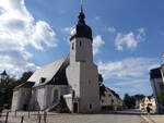 Olbernhau, evangelische Stadtkirche am Markt, erbaut 1648 (17.09.2023)