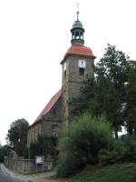 Die Johnsdorfer Kirche bei Regen, 11.08.07