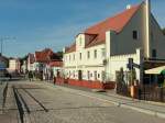 Blick von der Postbrcke  in das Zentrum von Bad Muskau am 02.