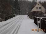 Die Bertsdorfer Strae in Olbersdorf am 24.12.2012