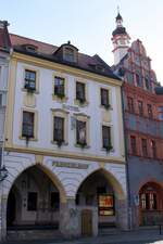 G�RLITZ (Landkreis G�rlitz), 27.09.2023, Blick auf den Frenzelhof am Untermarkt, erbaut im 15.