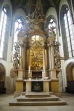 Grlitz, Hochaltar von 1712 der Dreifaltigkeitskirche, Kirche erbaut von 1234 bis 1245 (22.07.2011)  