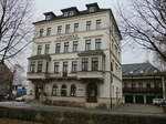 Zittau, Blick vom Park zum Heinrich Heine Platz Nr.