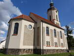 Nauwalde, evangelische Kirche, erbaut 1905 durch den Architekten Paul Lange (06.09.2025)