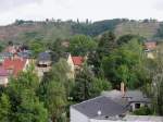 Blick aus dem Karl May Museum auf die Weinberge bei Radebeul am 20.