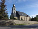 Bockendorf, evangelische Dorfkirche, erbaut 1597 unter Pfarrer Friedrich Nicolai, Neubau 1832 (18.09.2023)