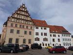 Freiberg, Stadt- und Bergbaumuseum im Domherrenhof am Untermarkt, erbaut von 1480 bis 1485, von 1542 bis 1875 Lateinschule, seit 1902 Museum (18.09.2023)