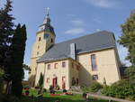 Grohartmannsdorf, evangelische Kirche, barocke Saalkirche, erbaut 1738 (18.09.2023)