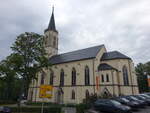 Neuhausen, evangelische Kirche, neugotische Emporenkirche, erbaut von 1865 bis 1868 (18.09.2023)