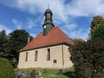 Schweikershain, evangelische Kirche, barocke Saalkirche, erbaut 1719 (19.09.2023)