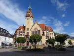 Waldheim, Rathaus am Obermarkt, erbaut von 1899 bis 1901 durch den Architekten Bruno Seitler (19.09.2023)