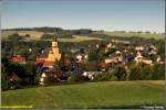 Abendlicher Blick am 23.06.08 auf das Erzgebirgsstdtchen Oederan, weithin bekannt durch seine Miniaturlandschaft  Klein Erzgebirge , welche wrmstens zum Besuch empfohlen werden kann.