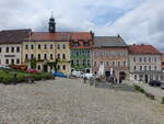 Stolpen, Rathaus am Markt, schlichter Putzbau mit Dachlaterne, erbaut 1549 (05.06.2025)