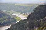 Blick von der Bastei Richtung Stadt Wehlen - 02.09.2009