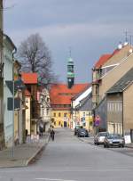 Neustadt (Sachsen) Blick von der Bahnhofstrae zum Rathaus; 27.02.2008  