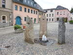 Adorf/Vogtland, Steinbrunnen am Marktplatz (22.07.2023)