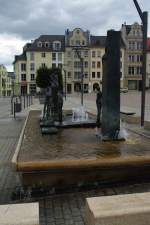 Plauen, Altmarkt mit Knig Albert Brunnen (24.07.2011)