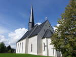 Dennheritz, evangelische Kirche, mittelalterliche Saalkirche, erbaut 1828 (13.08.2023)
