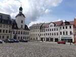 Glauchau, historisches Rathaus am Markt, erbaut 1819 (13.08.2023)