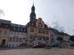 Waldenburg, Rathaus am Markt, erbaut von 1727 bis 1731 (13.08.2023)
