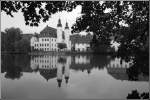 Schloss Blankenhain, Sitz des Deutschen Landwirtschaftsmuseums, in einer Schwarz/Wei-Aufnahme vom 06.10.07.