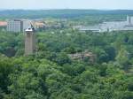 Halle/Saale: die Burg Giebichenstein - am 30.05.2014, Blick vom Aussichtsturm im Bergzoo Halle/S.