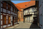 Die Altstadt von Salzwedel wird dominiert von zahlreichen Fachwerkhusern unterschiedlichen Alters.